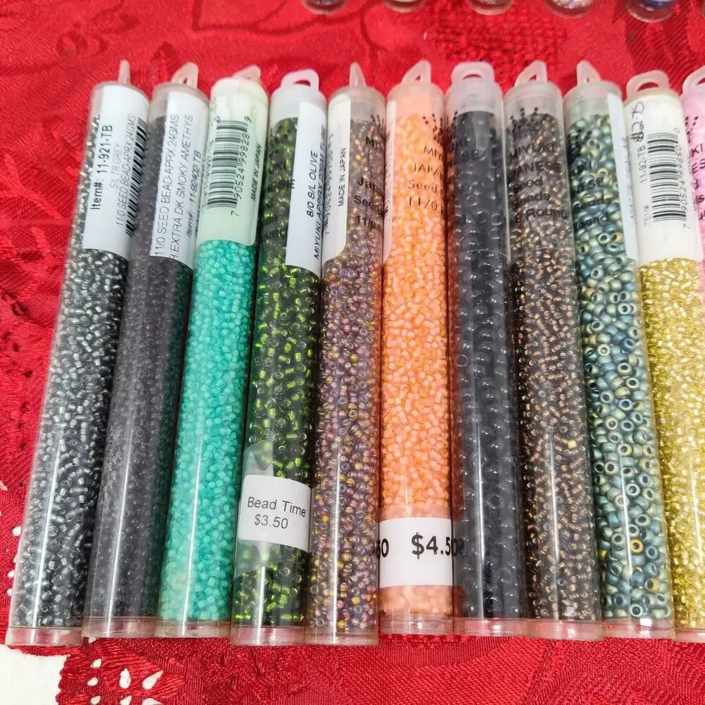 Huge Lot Of 45 Miyuki's Seed Beads Brand New N Opened Different Sizes N Colors
